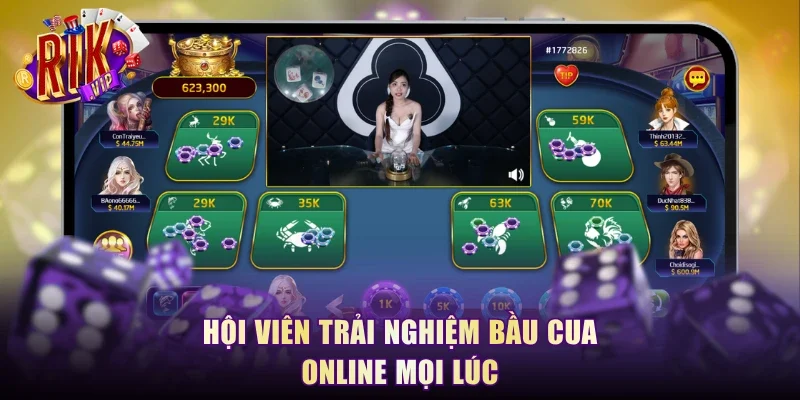 Hội viên trải nghiệm Bầu Cua online mọi lúc