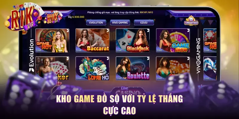 Kho game đồ sộ với tỷ lệ thắng cực cao